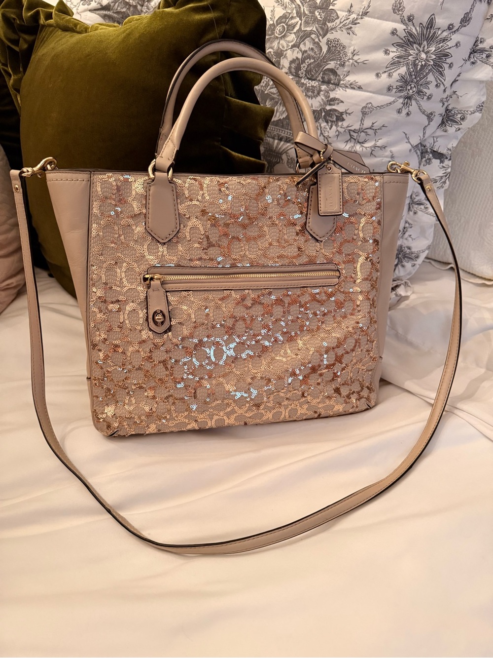 Coach Poppy Sequin Signature C Blaire tote